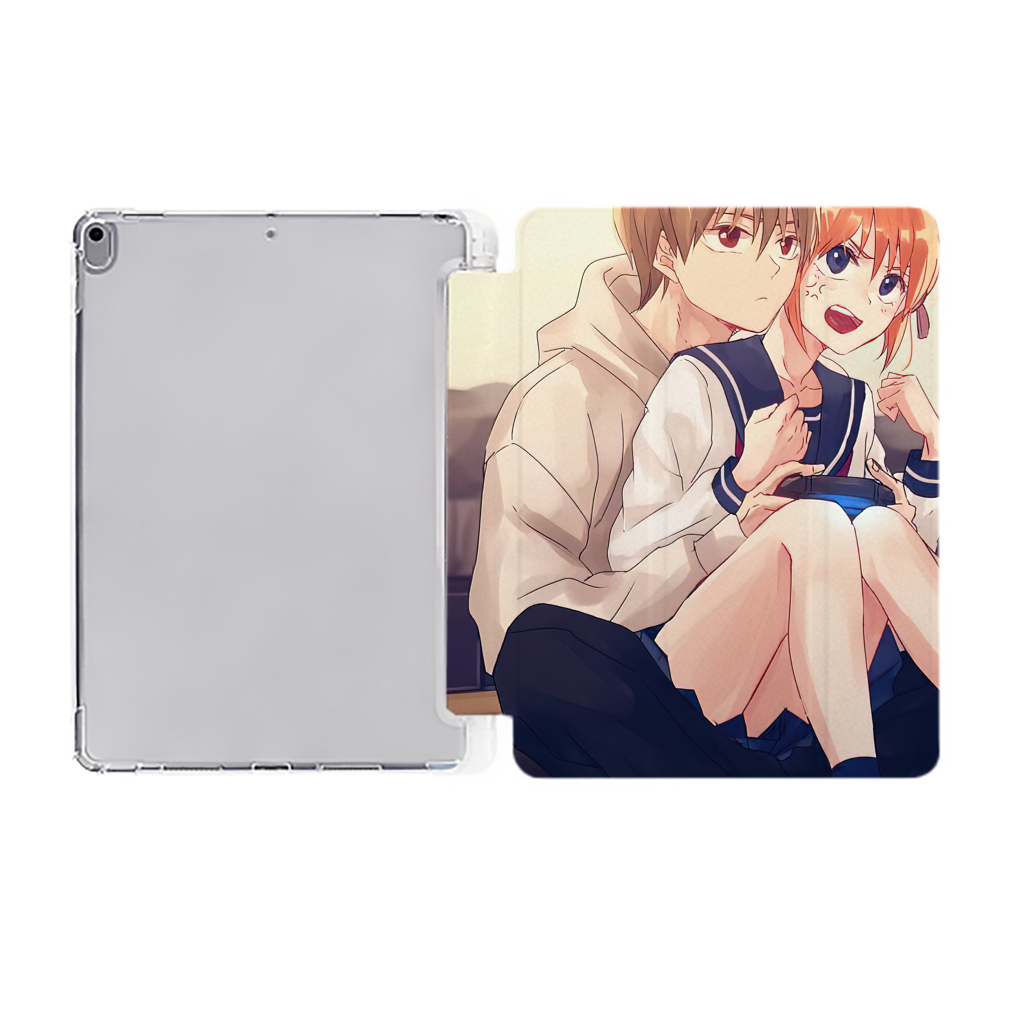 ぎんたま 坂田銀時（さかたぎんとき） 神楽 志村新八（しむら しんぱち） GINTAMA Sakata Gintoki Kagura Shimura Shinpachi IPad ケース ペン収納付き 三つ折りスタンド PUレザー×シリコン 対応機種9.5/10.5/10.9インチ